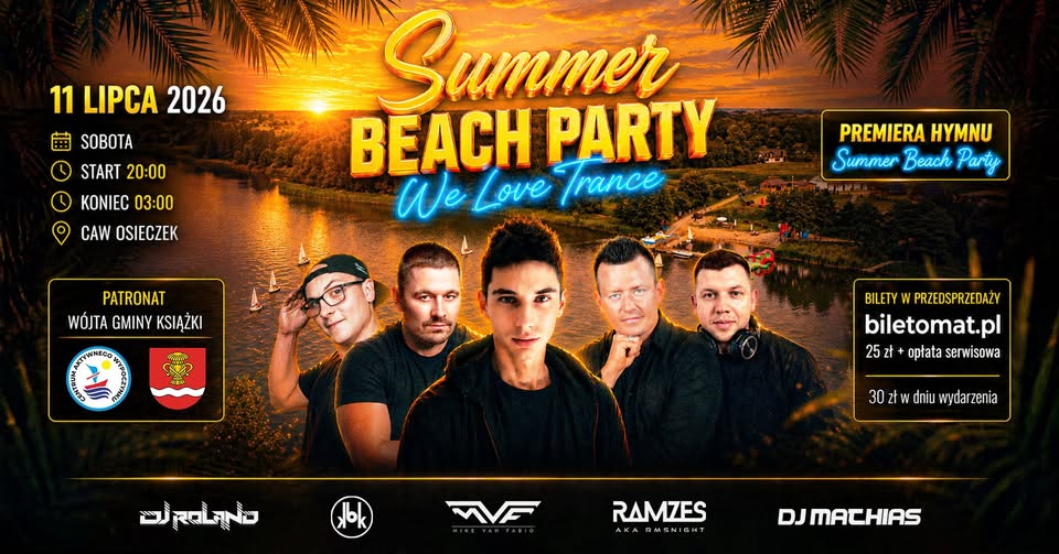 plakat summer beach party 2026